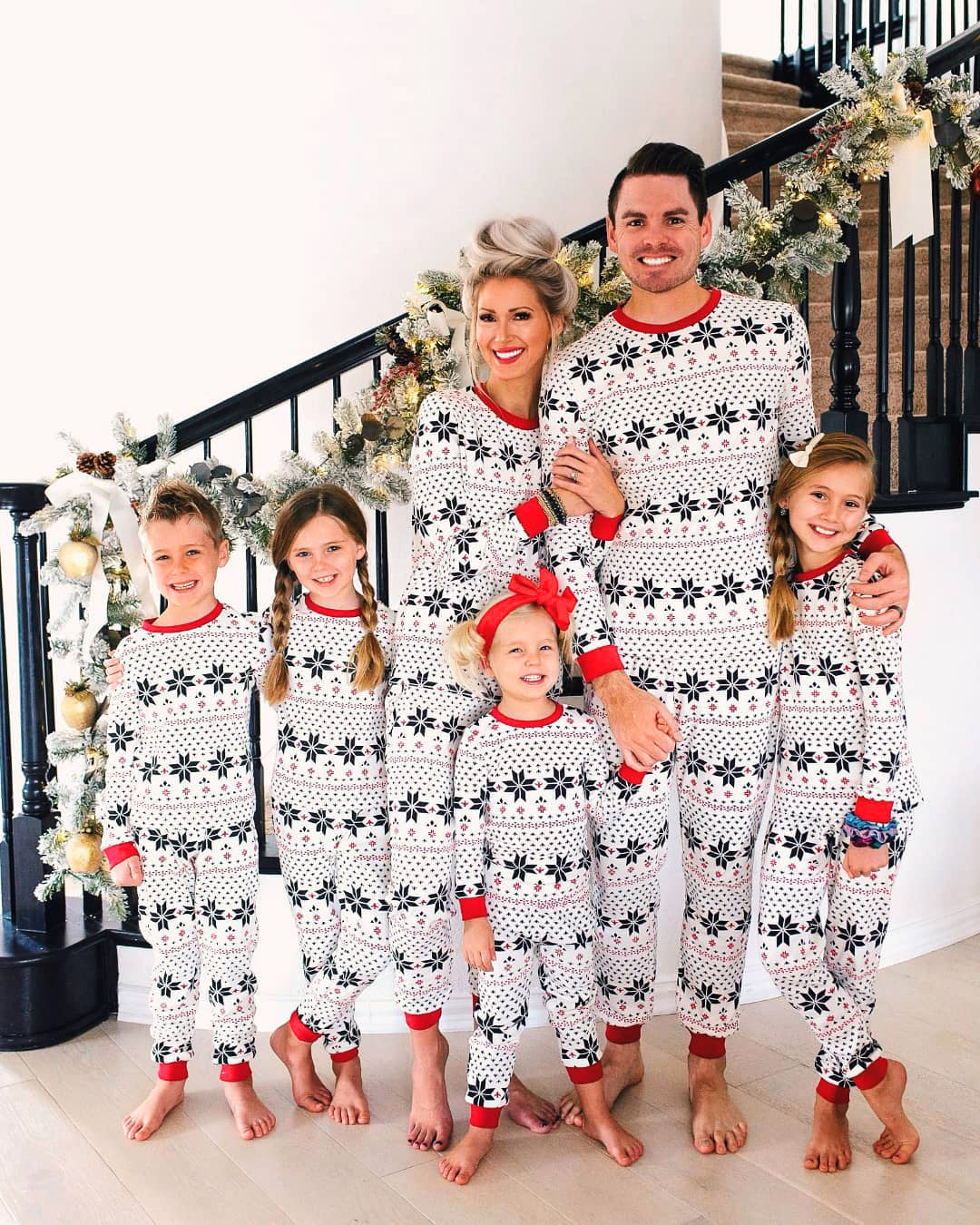 Christmas Print Parent-child Home Service Suit