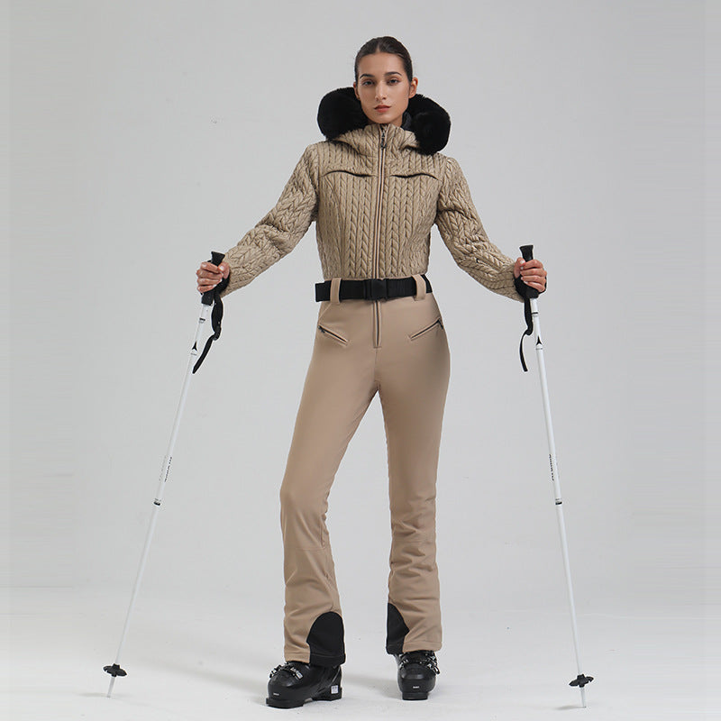 Waterproof Thermal And Windproof Sports Outdoor Women's One-piece Ski Suit
