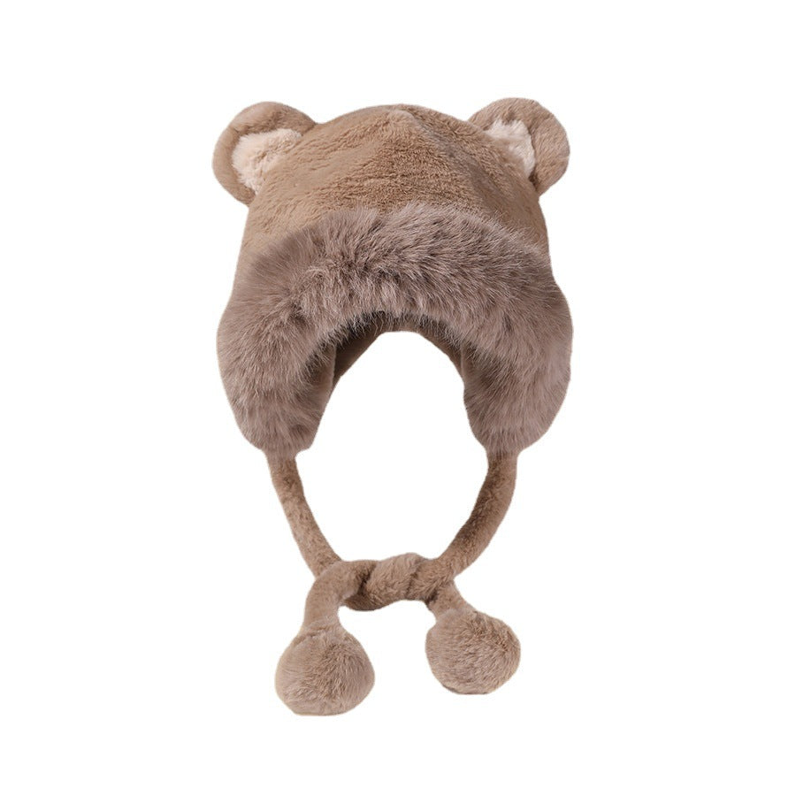Winter New Cream Sweet Girl Lace Plush Hat