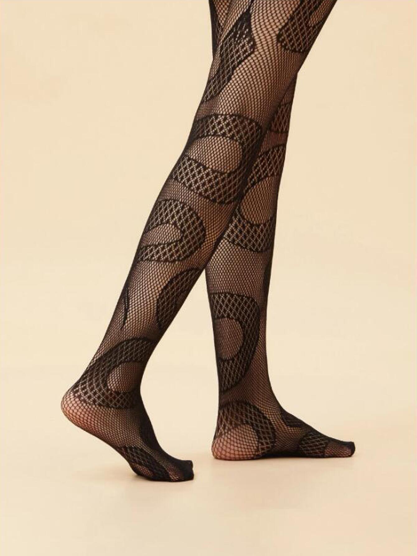 Cut-out Mesh Women's Jumpsuit Animal Stockings