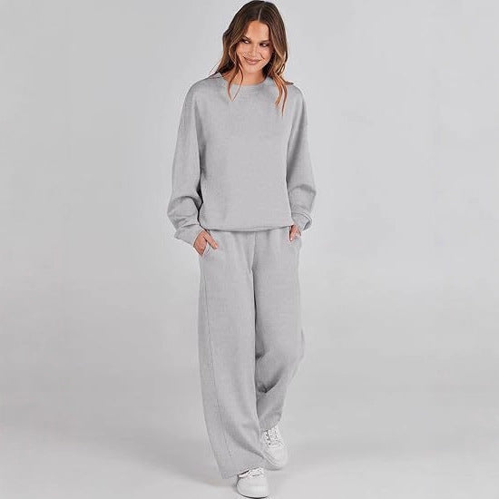 Men's And Women's Hoodie And Straight-leg Pants Set
