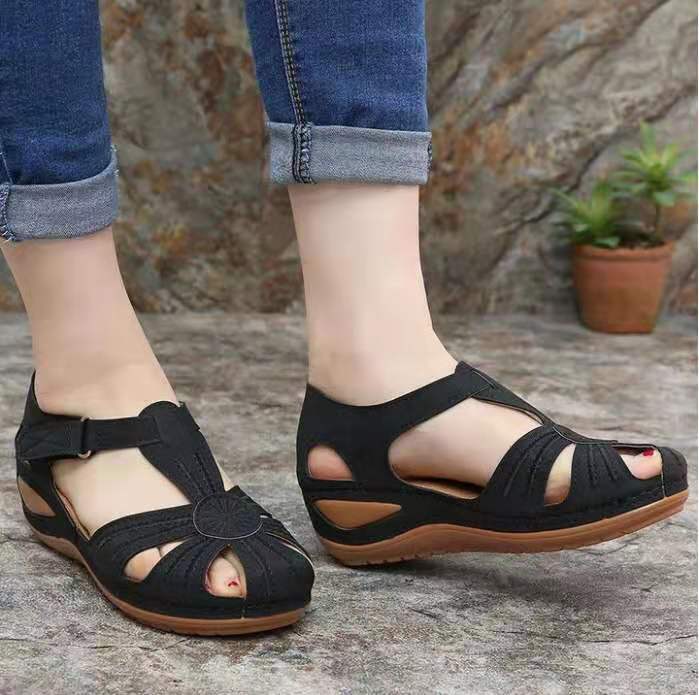Thick-Soled Velcro Women's Hollow Sandals