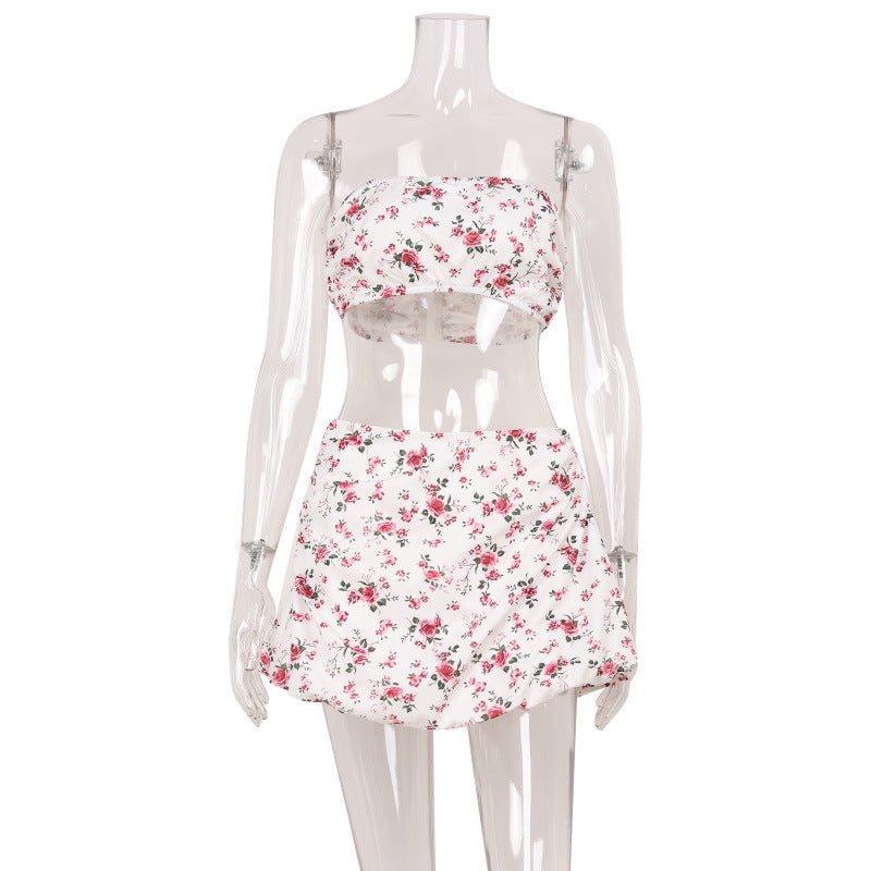 Top And Mid-length Sheath Skirt Set For Sassy Girls