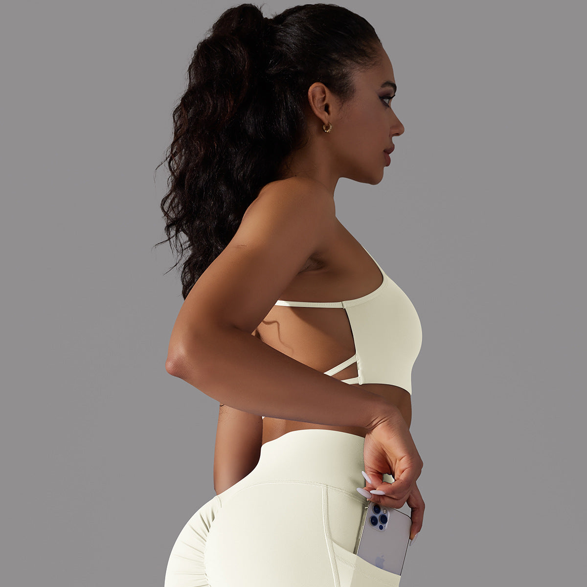 Women's Nylon Brushed Cross Sports Underwear Fitness Yoga Wear Vest
