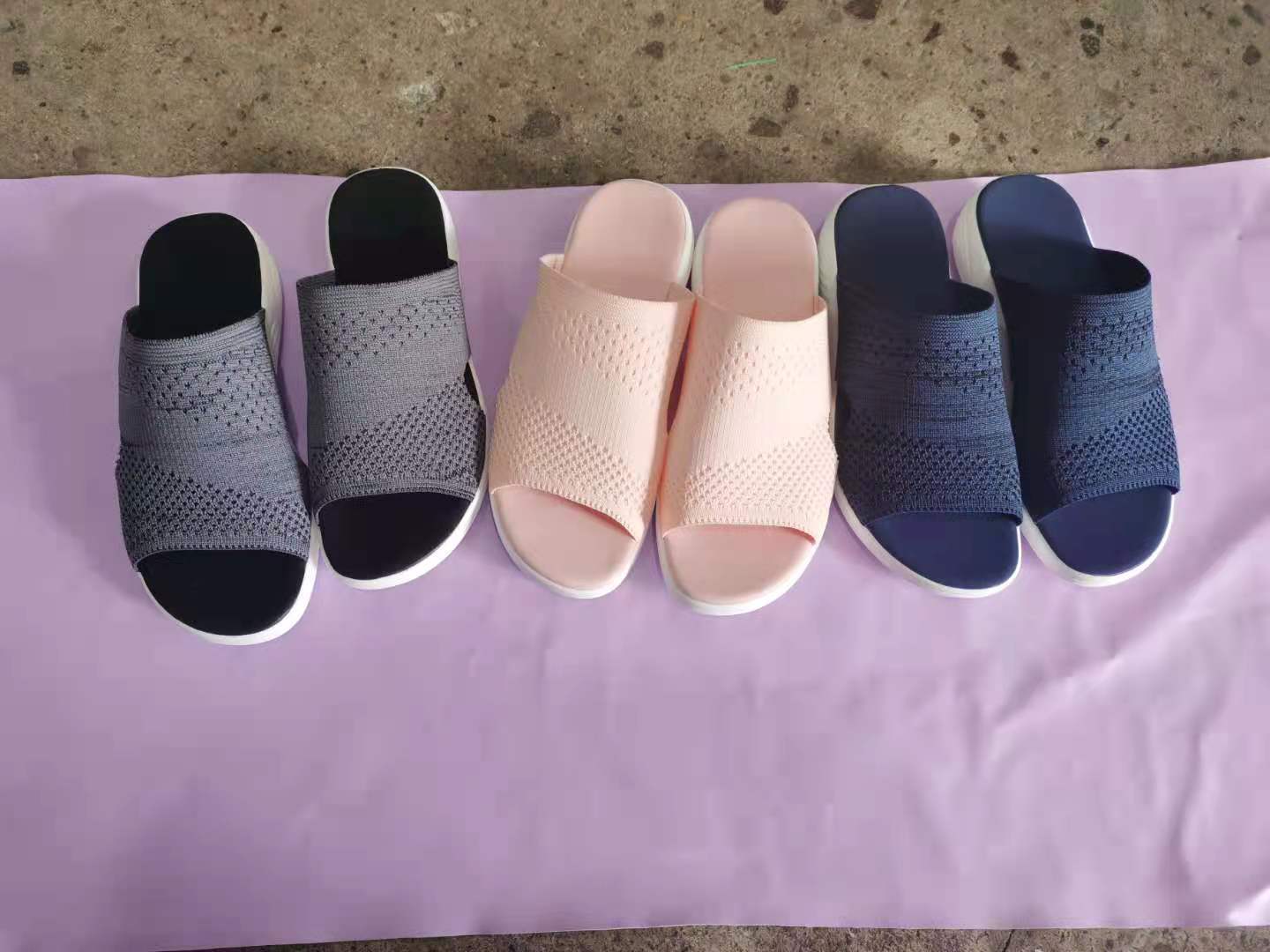 Flat Bottom Fish Mouth Mesh Breathable Ladies Slippers