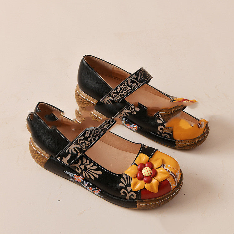 Ethnic Style High-quality Flat-heel Platform Women's Single Shoes