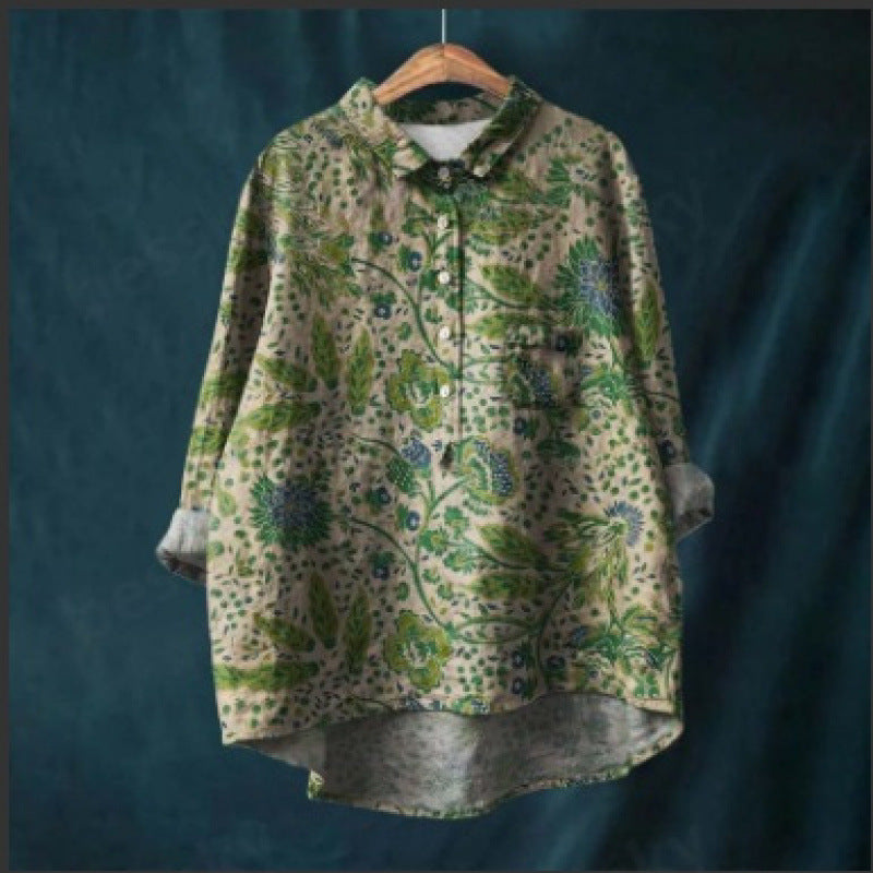 Animal Print Hawaiian Long Sleeve Shirt