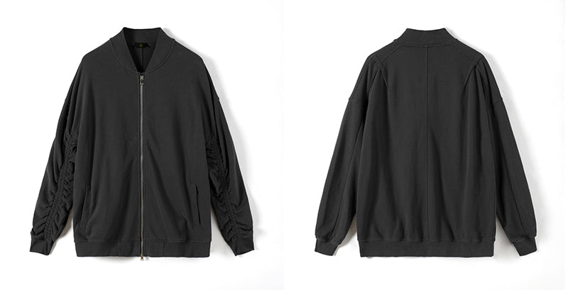 Retro Washed And Old Solid Color Flight Jacket