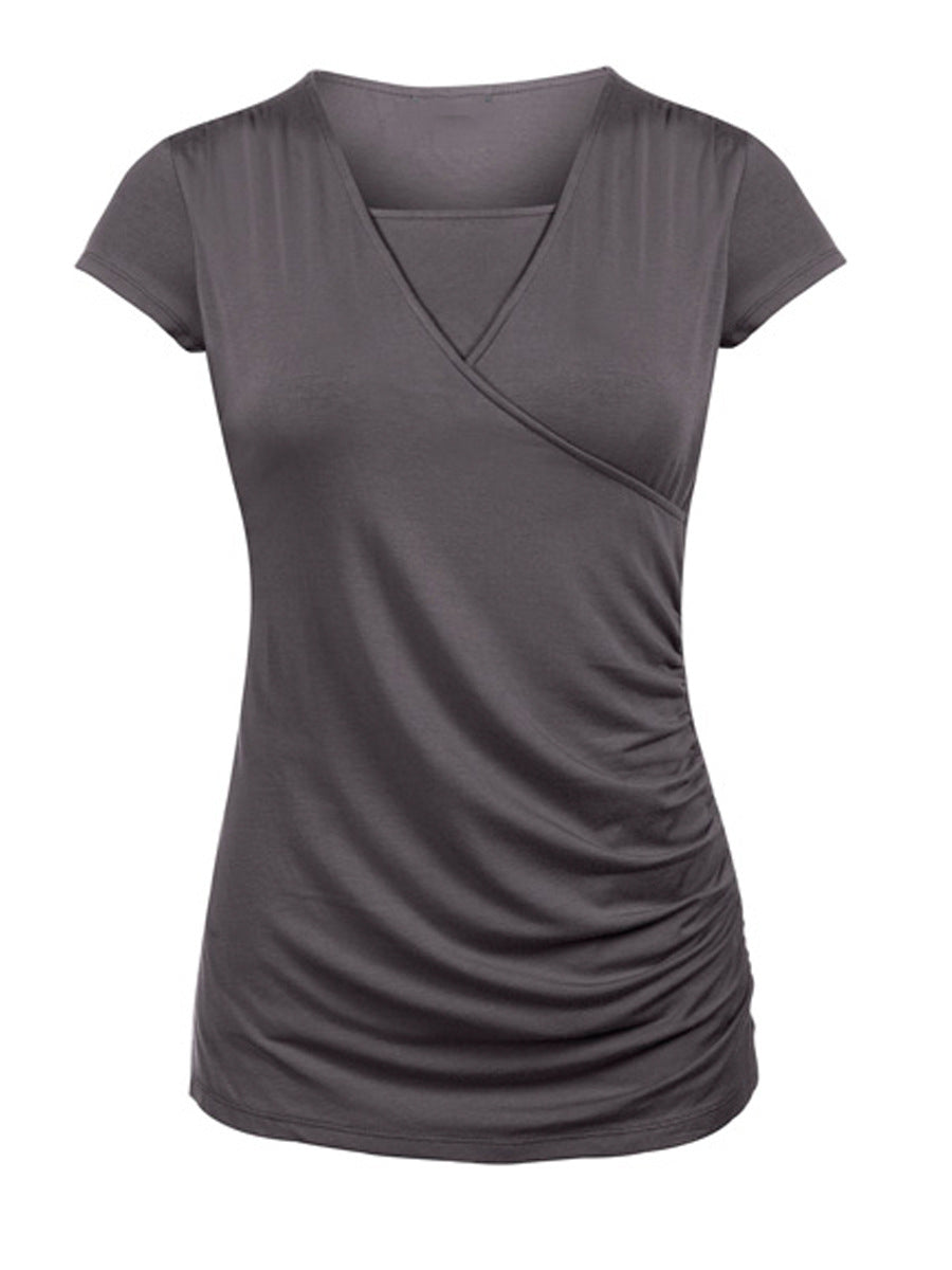New Round Neck Short Sleeve Slim Fit Maternity T-shirt