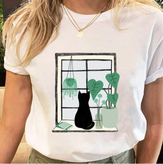 Street Hip Hop Women's Plus Size Short Sleeved T Shirt