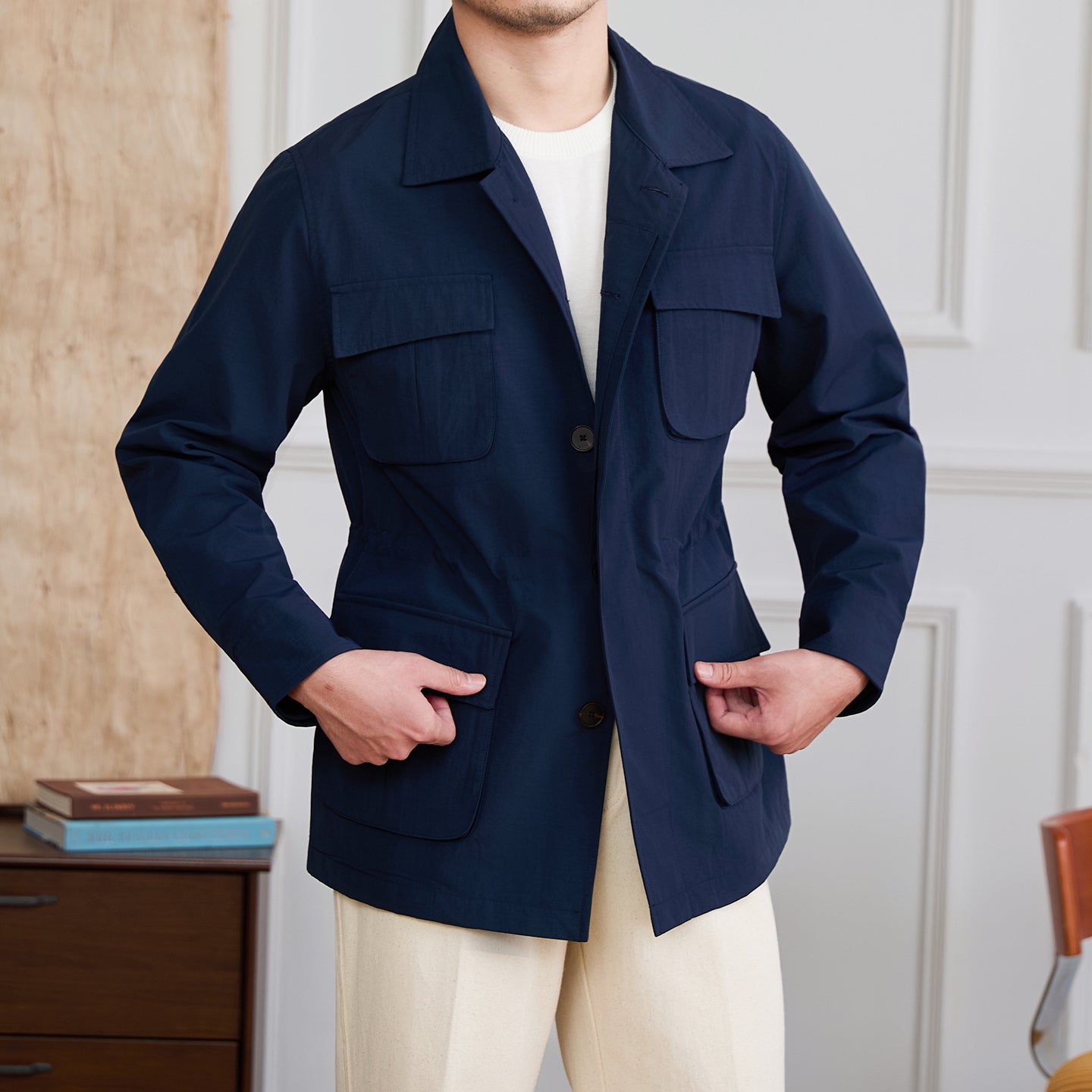 Men's Fashionable Retro New Outdoor Casual Gentleman Commuter Multi-pocket Jacket