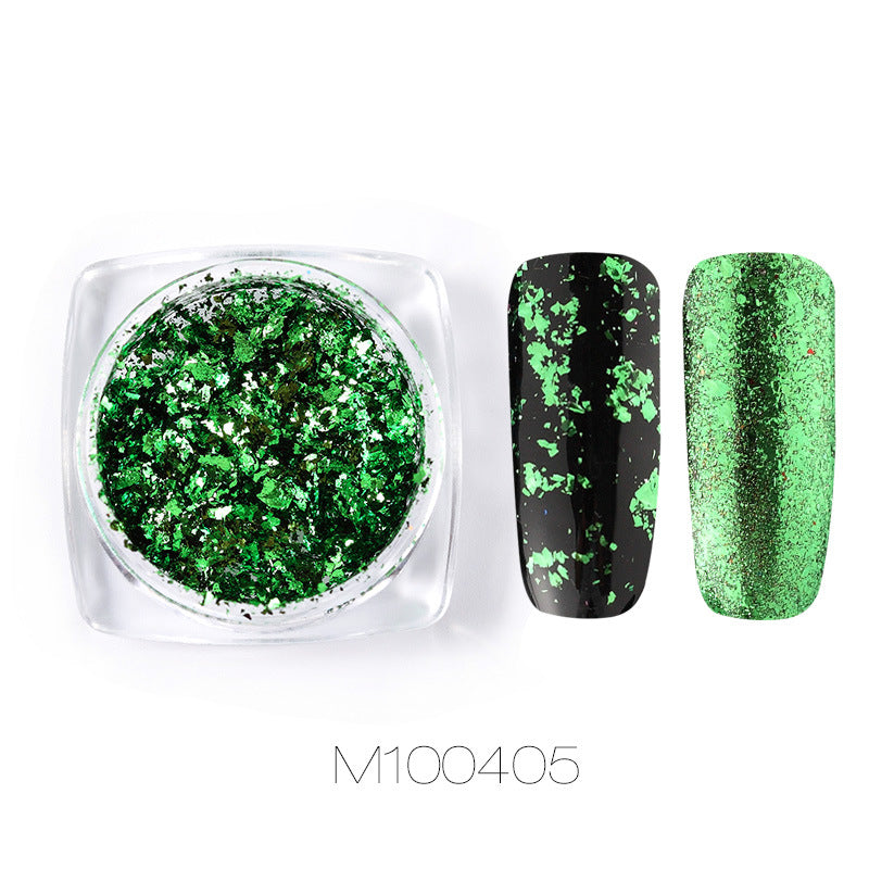 Gold and silver electroplated metal nail powder