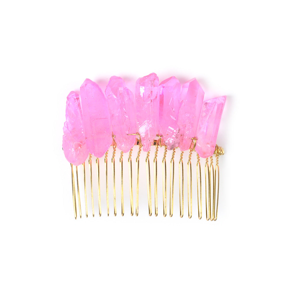 Handmade iron wire wound natural stone hairpin