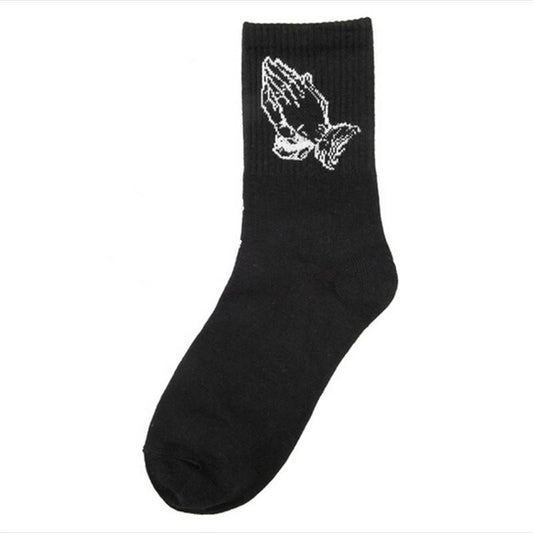 Solid color cotton socks