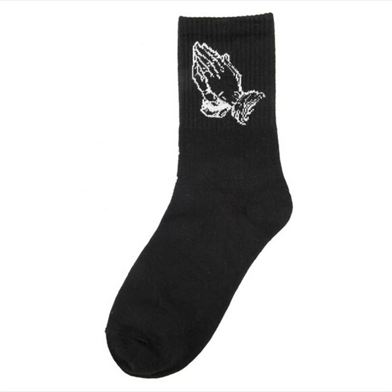 Solid color cotton socks
