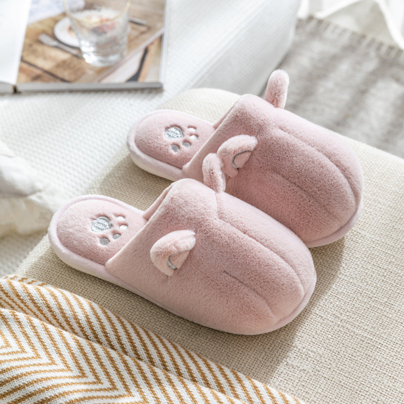 Home Children's Cute Warm Couple Plush Slippers