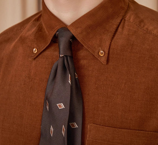 Cotton Corduroy Long-sleeved Shirt American Japanese Style