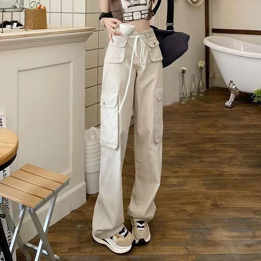 High Waist Work Casual Pants For Women Loose Laced