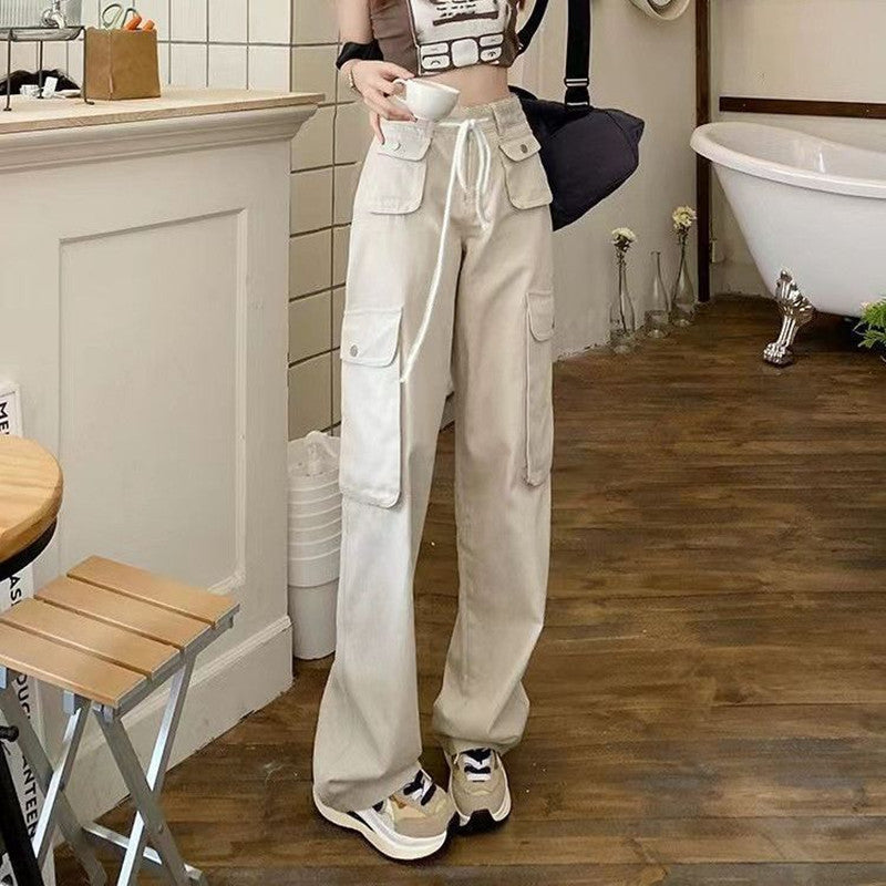 High Waist Work Casual Pants For Women Loose Laced