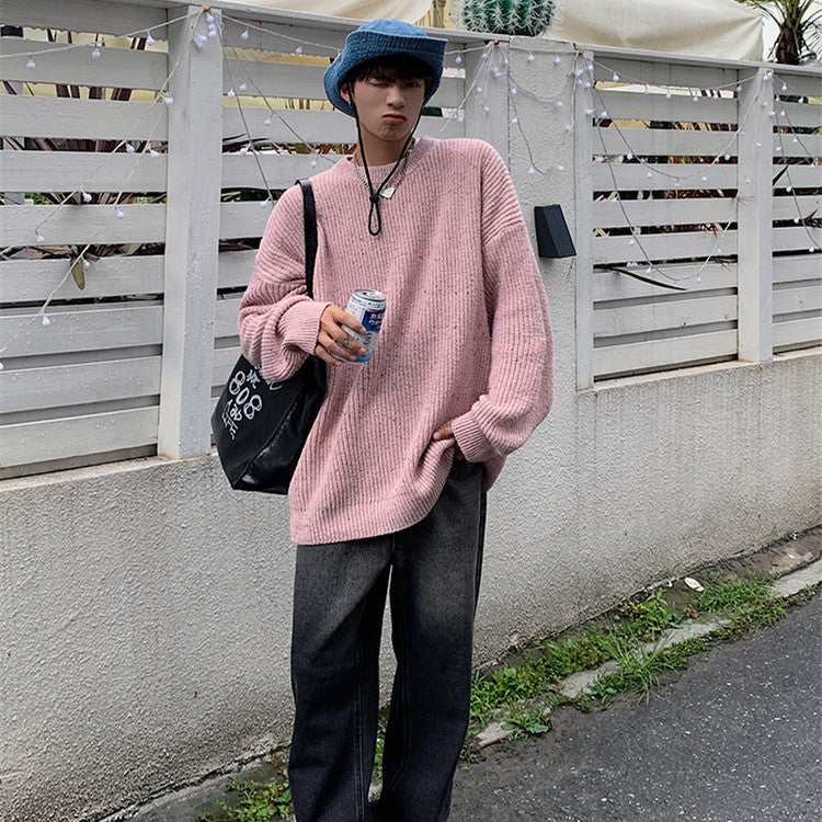 Youth Minimalist Fashion Knitted Sweater Color Mixing