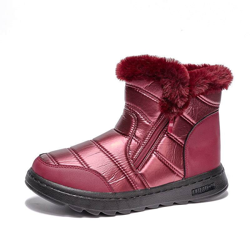 Women's High Cotton-padded Shoes Cold-proof Warm With Velvet