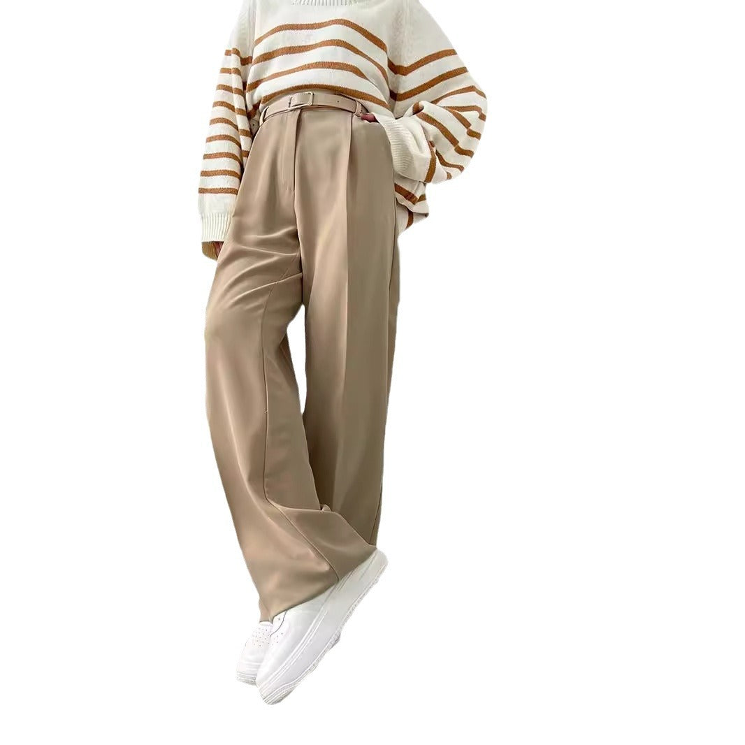 Temperament Commute Loose Straight Trousers