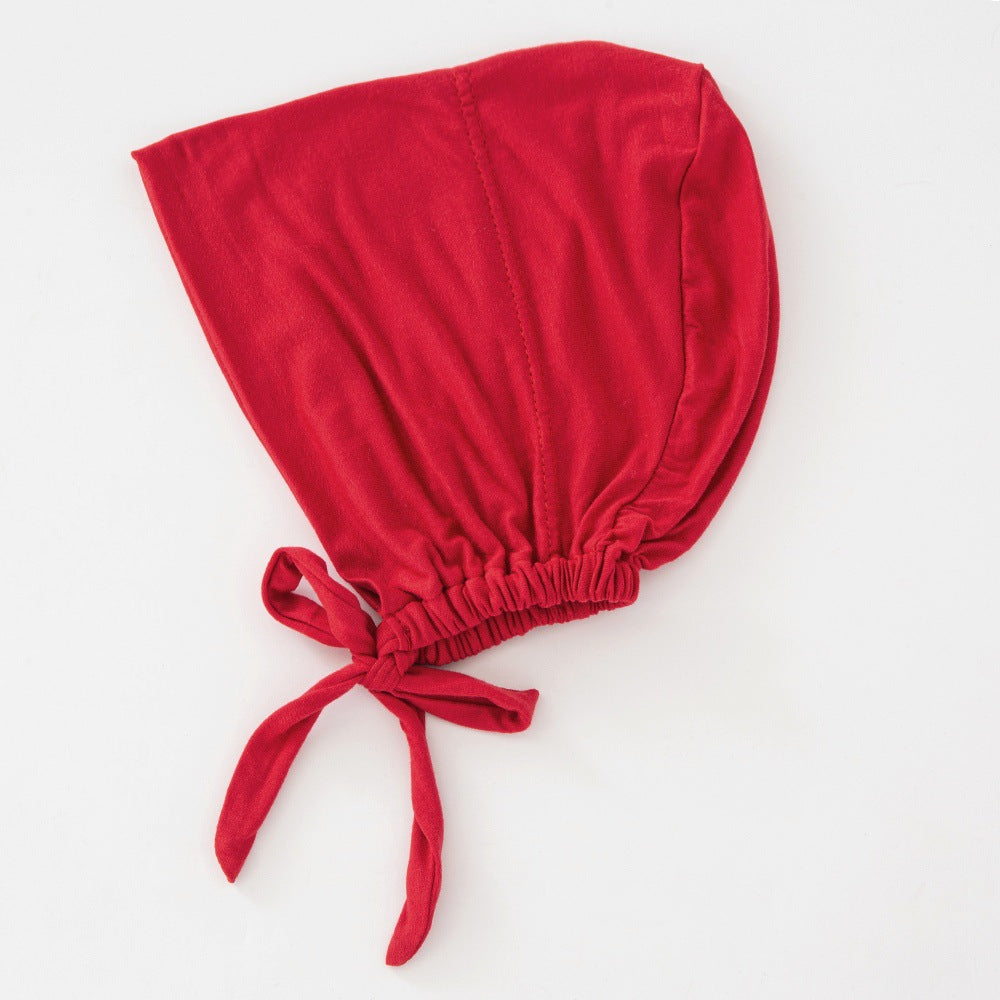 Women's Fashion Solid Color Lace-up Bottoming Hood