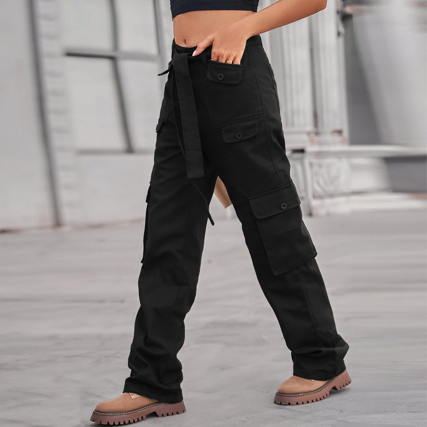 European And American Style New Washed Denim Multi-pocket Heavy Industry Casual Working Pants