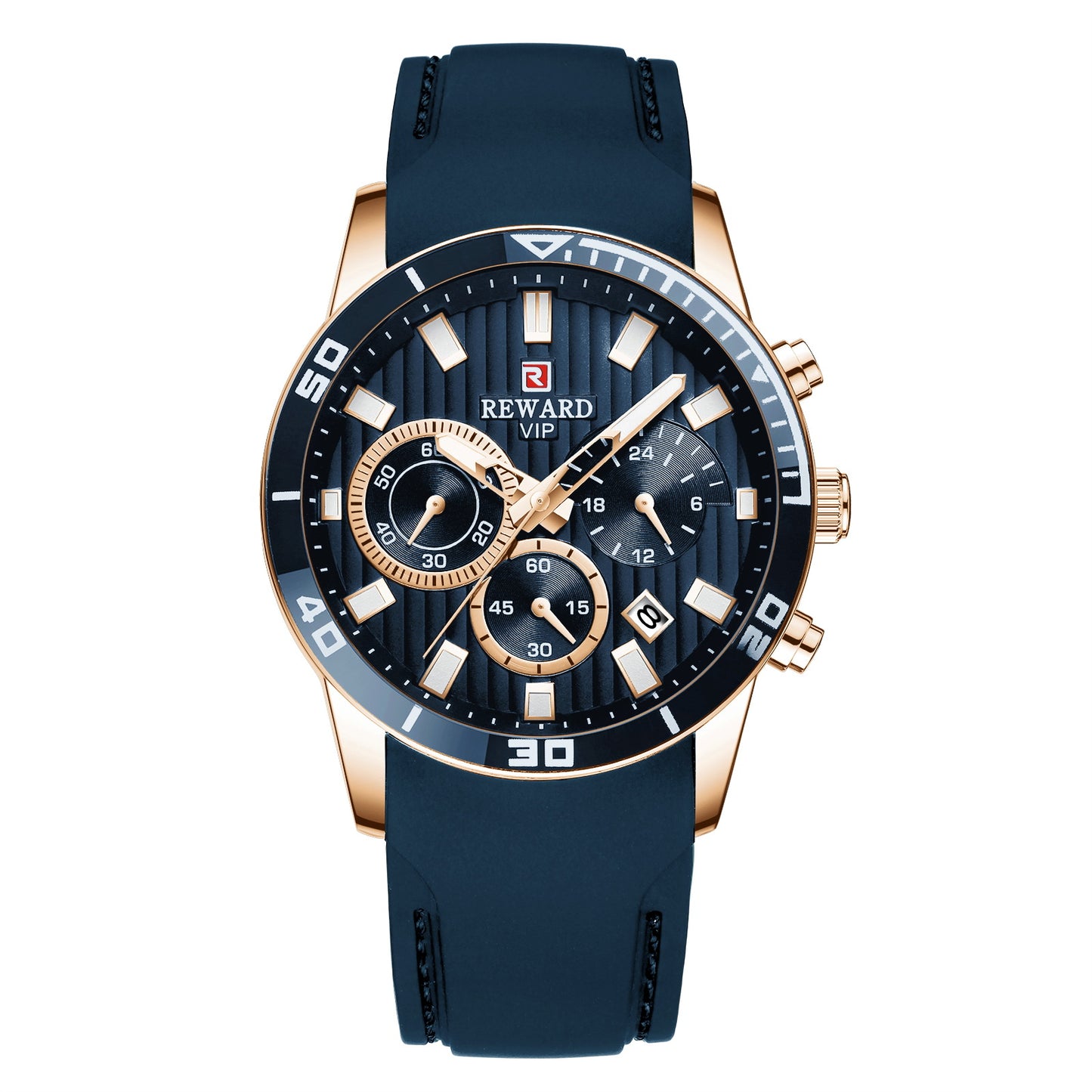 Men's sports watch with silicone strap