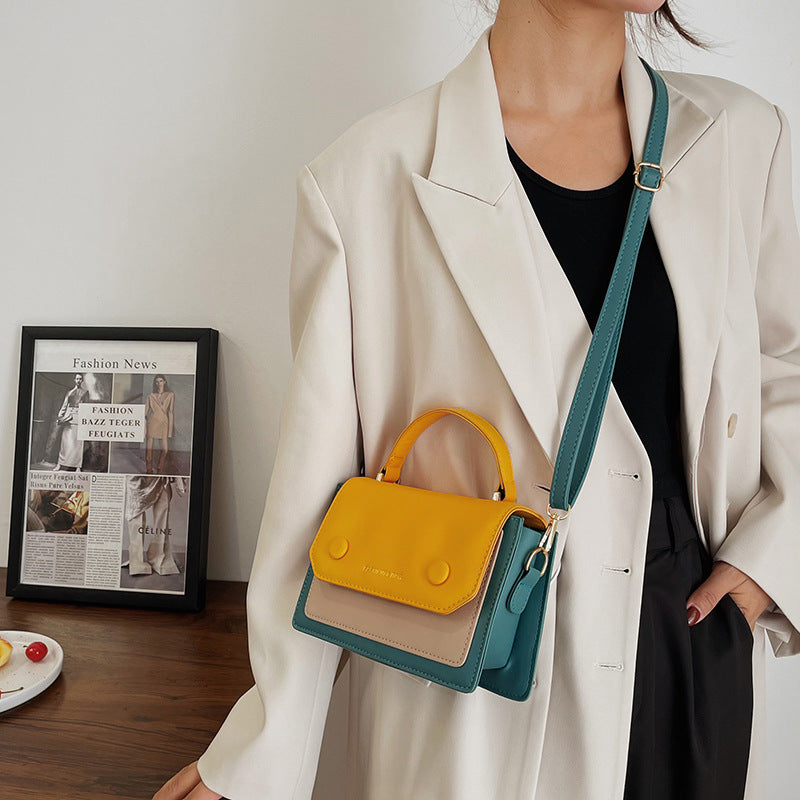 Trendy Hit Color Crossbody Female Western Fashion One-shoulder Small Square Bag