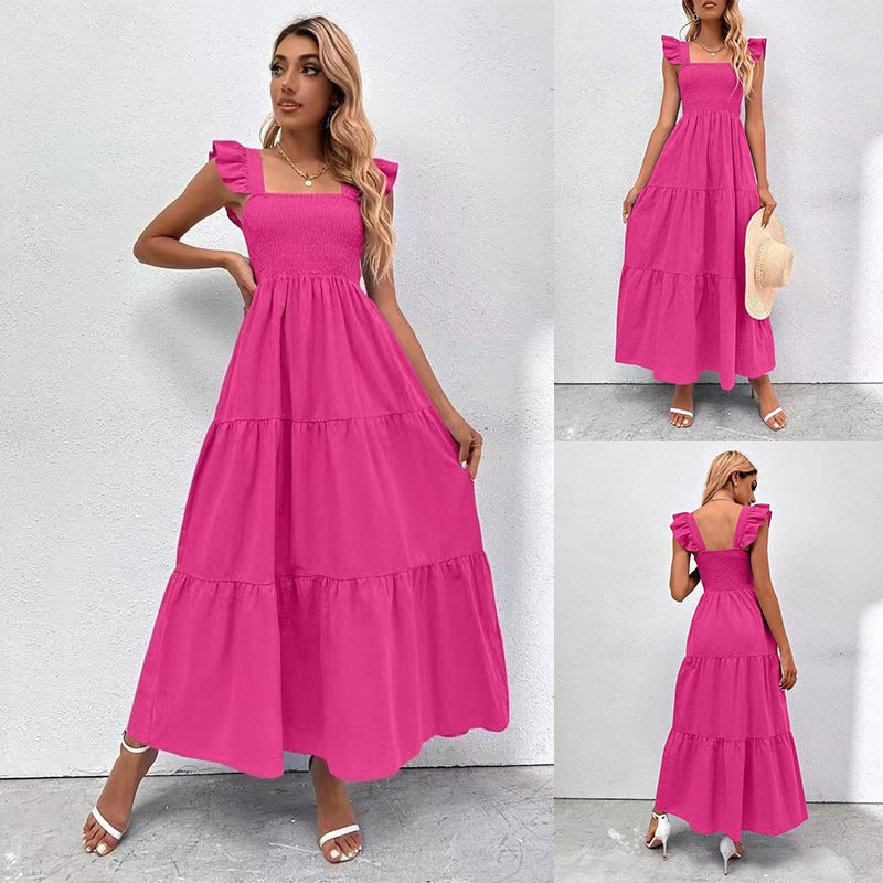 Women's Summer High Waist Suspended Cake Dress