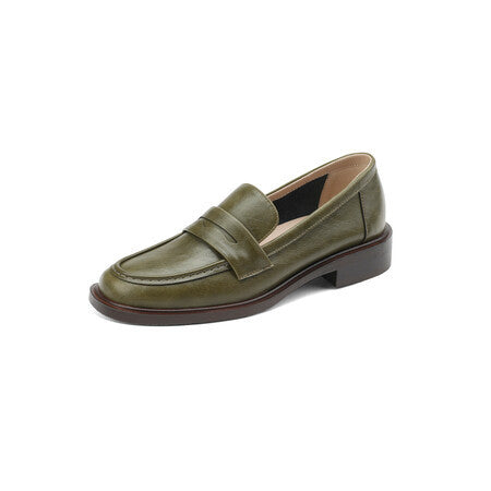 British-style Vintage Women's Heeled Leather Shoes