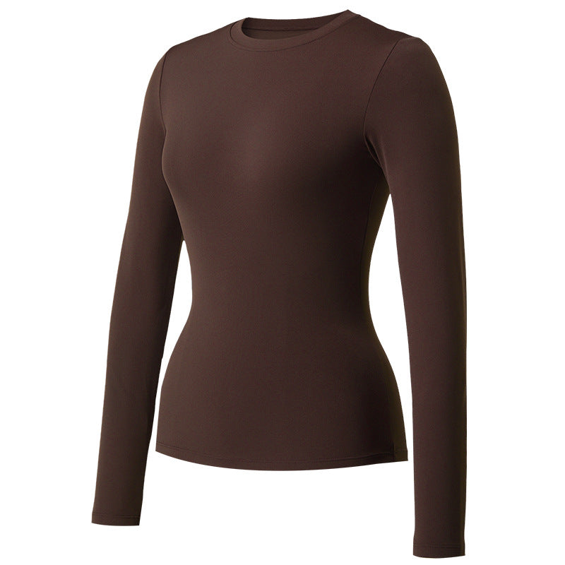 Womens Long-sleeve Stretchy Quick-drying Bare-feel Yoga Wear
