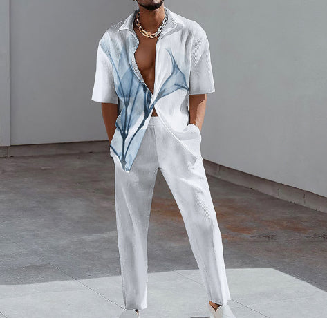 Men's Multi-color Printed Long-sleeved Casual Sports Suit