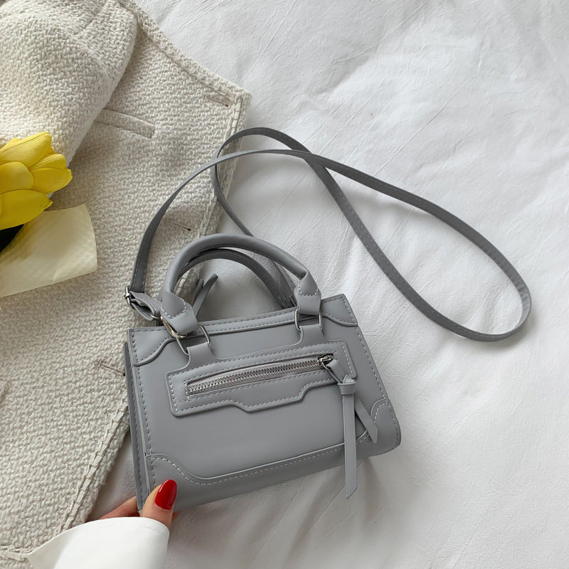 Women's Candy Color One Shoulder Zipper Small Square Bag