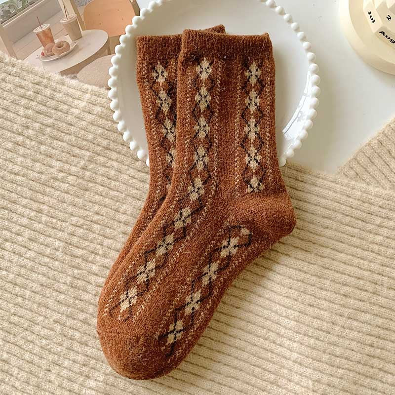 Chocolate Bear All-Match Niche Design Mid-Calf Socks