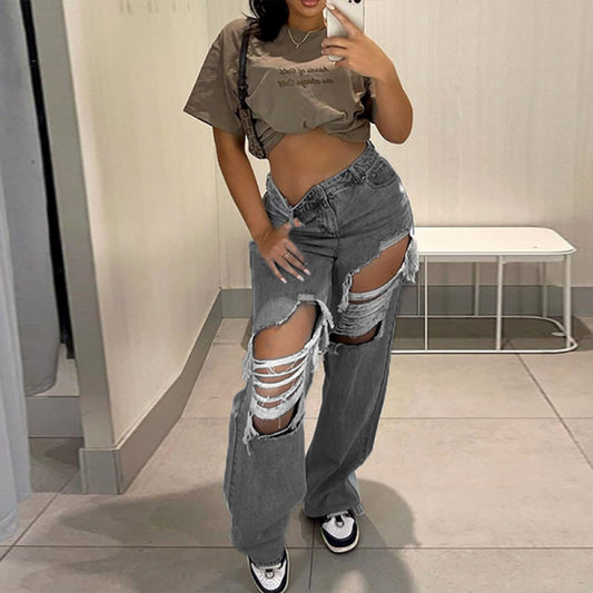 Women's Street Trend Wash Hip Hop Trousers