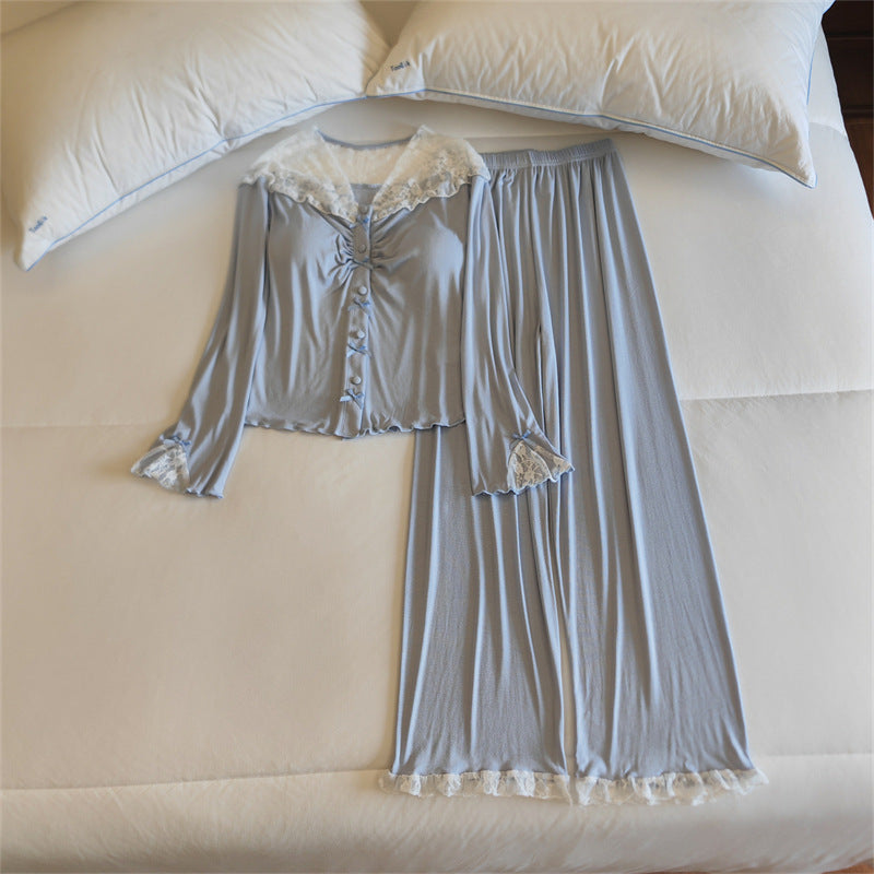 Womens Sexy Lace Top And Pants Two-piece Set