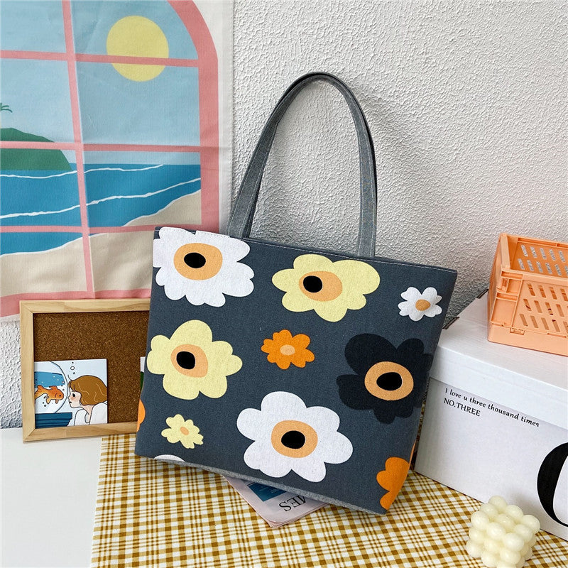 Stor kapacitet dame skuldertaske med print