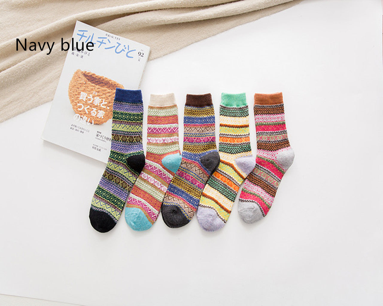 Autumn and Winter Retro National Style Wool Warm Socks