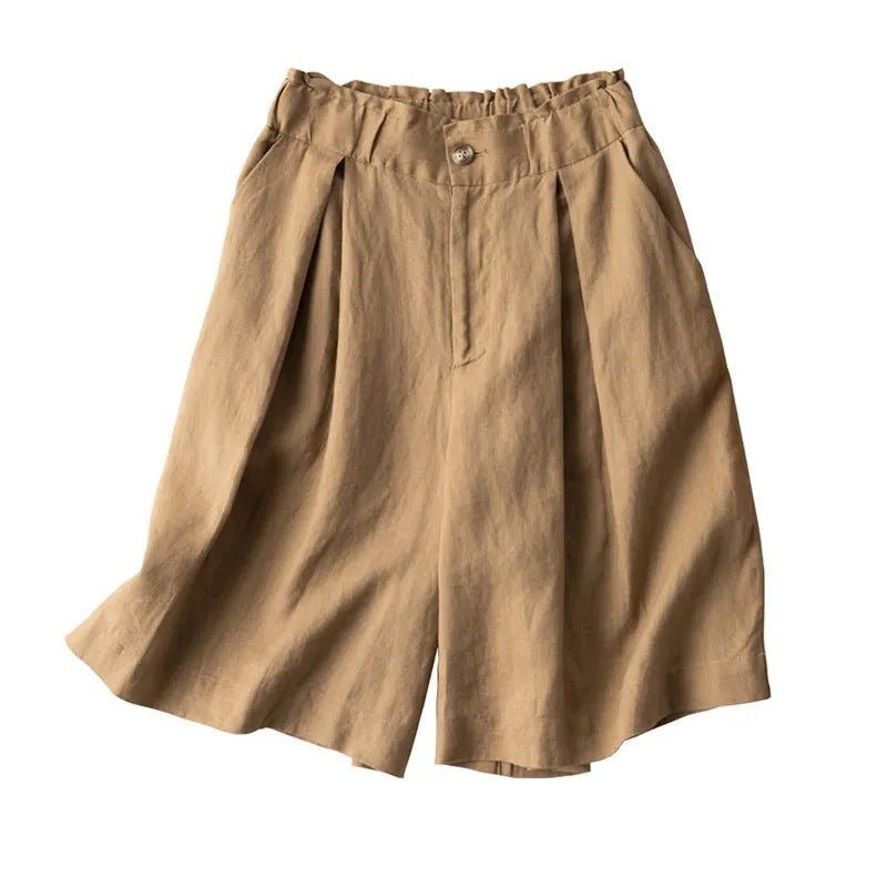 Fashion Personality Cotton Linen Thin Shorts Women