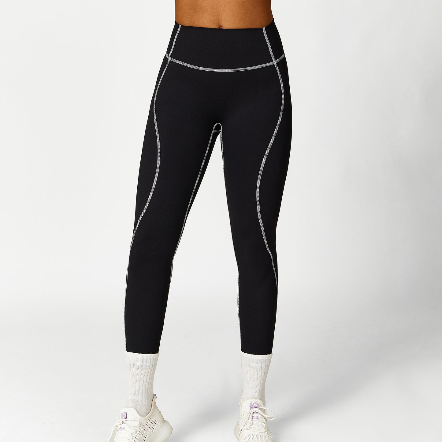 High Waist Hip Lift No Embarrassment Line Stretch Leggings Sports Back Shaping Bra
