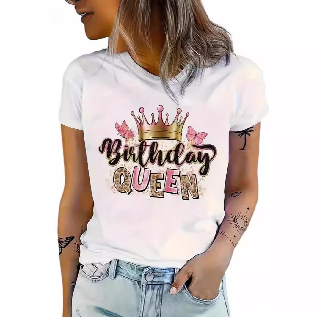 New Fashion Printed Sweatshirt Casual Short Sleeve Pullover Women's Clothing