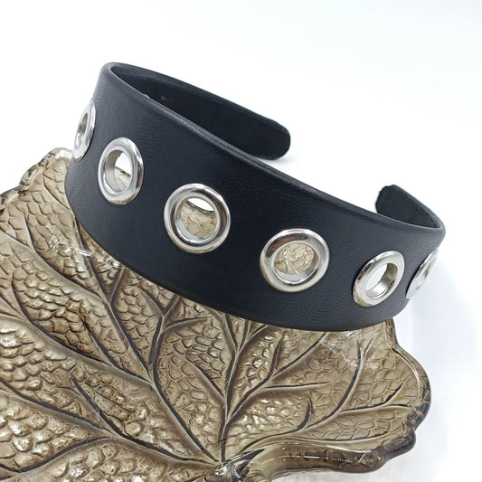 Fashion Large Rivet Punk Style Wide Version Personality Headband