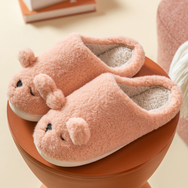 Home winter cute bag with cotton slippers