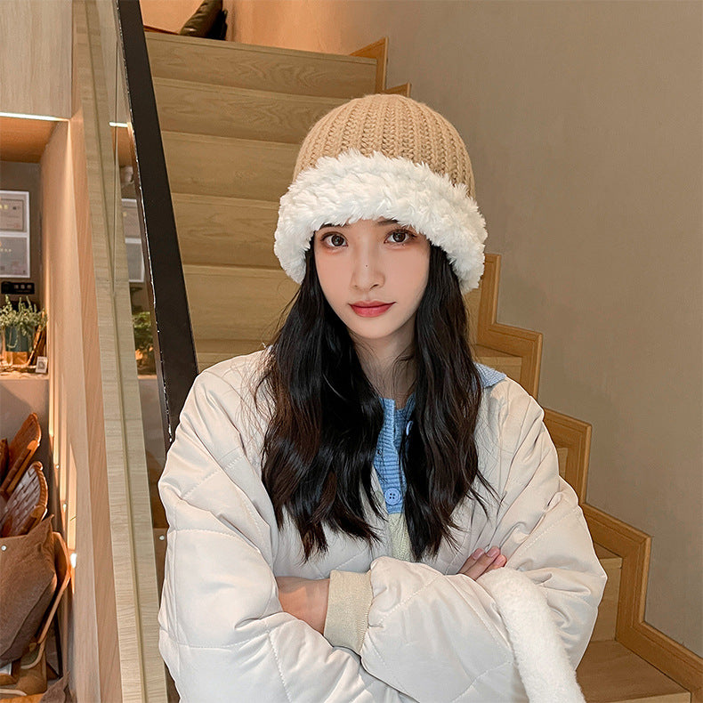 Large Head Circumference Fashionable And Versatile Knitted Wool Hat