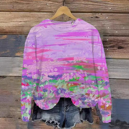 Women's Printed Crew Neck Sweatshirt