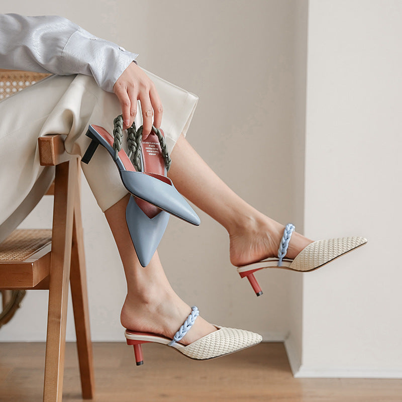 Colorblock elegant Muller women's shoes