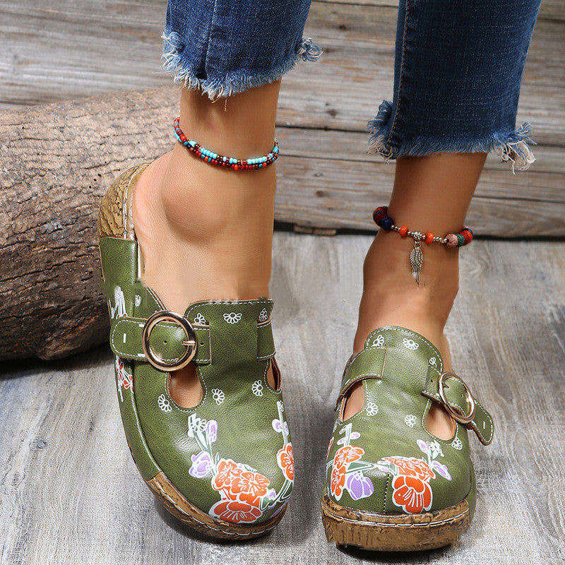 Ethnic Style Plum Blossom Totem Sandals And Slippers