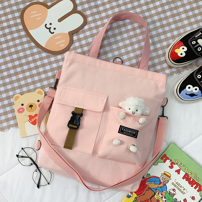 Trendy Cool Girl Student Cute Bear Cartoon Bag